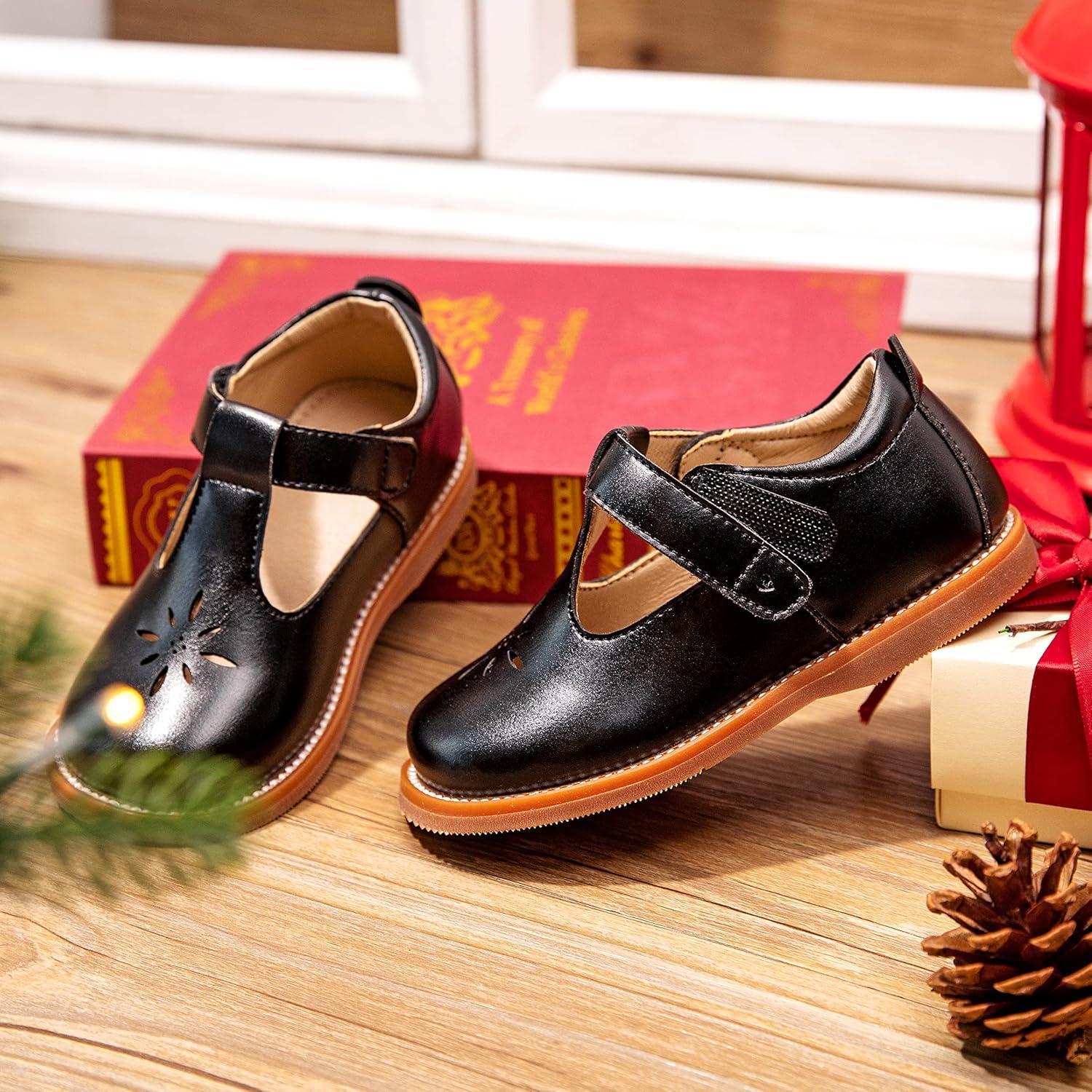 imageKolan Todder Little Girls Oxford Shoes Mary Jane TStrap School Uniform Party Dress Flat ShoesKe02black