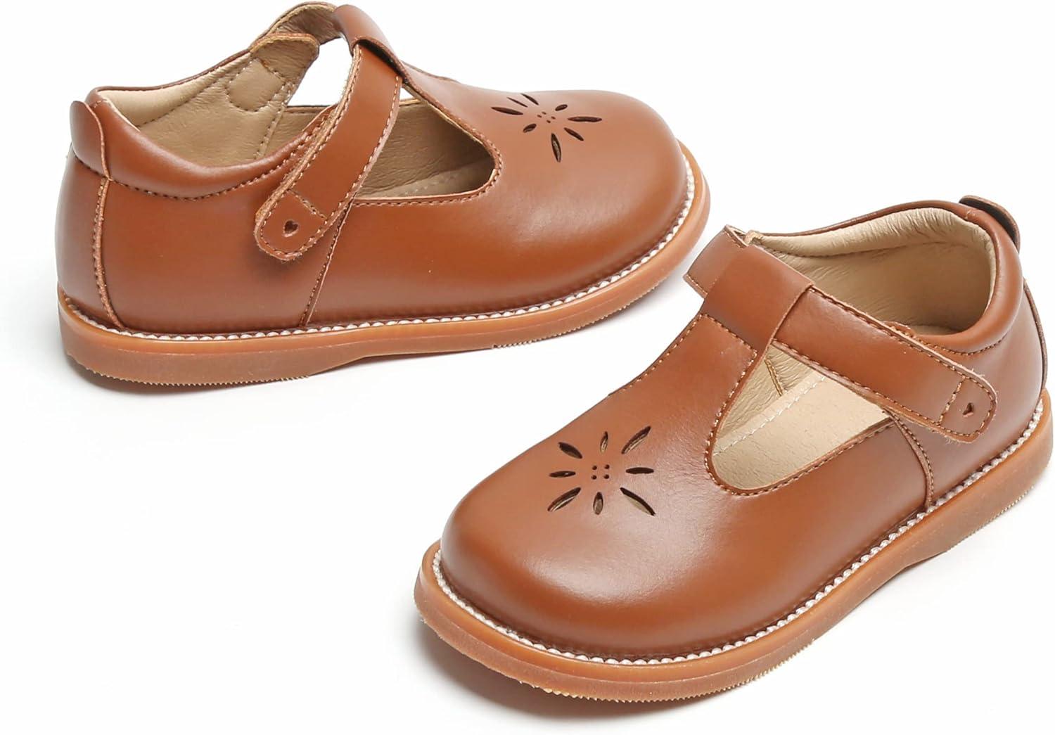 imageKolan Todder Little Girls Oxford Shoes Mary Jane TStrap School Uniform Party Dress Flat ShoesKe02brown