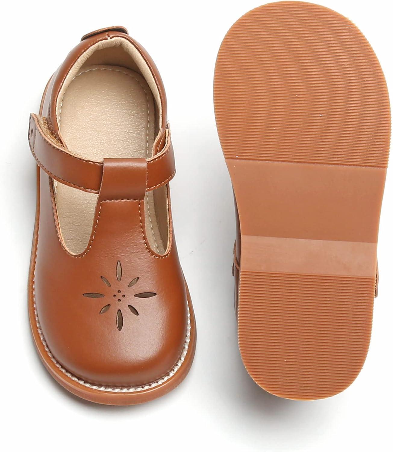 imageKolan Todder Little Girls Oxford Shoes Mary Jane TStrap School Uniform Party Dress Flat ShoesKe02brown