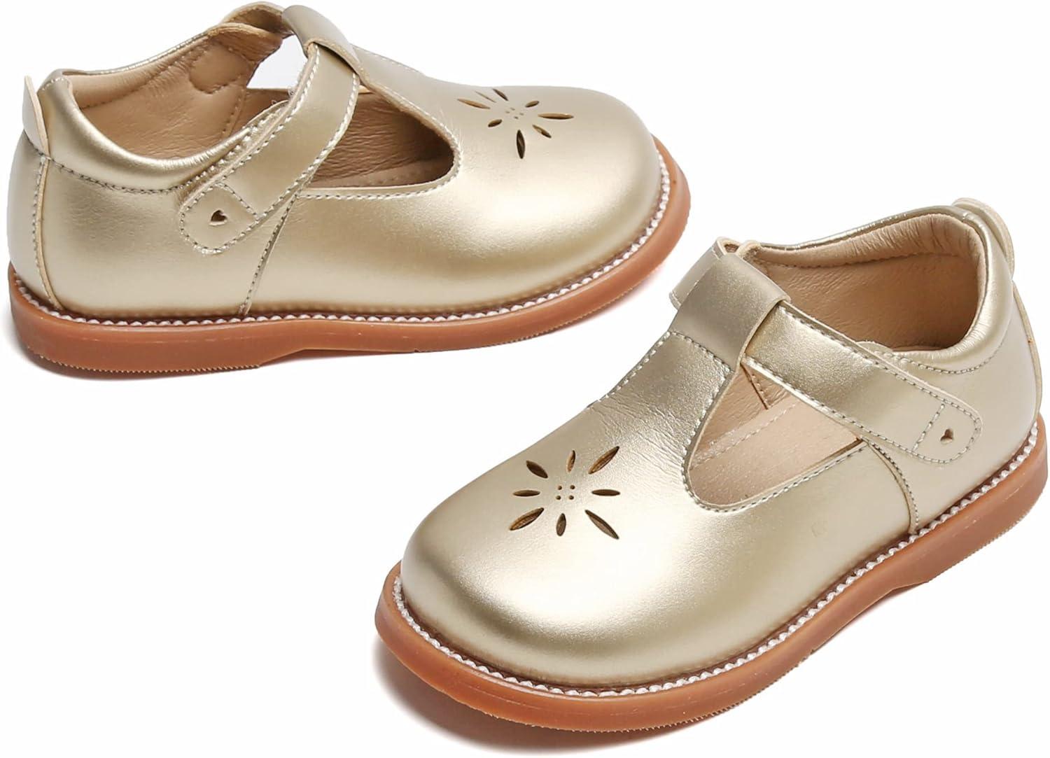 imageKolan Todder Little Girls Oxford Shoes Mary Jane TStrap School Uniform Party Dress Flat ShoesKe02gold