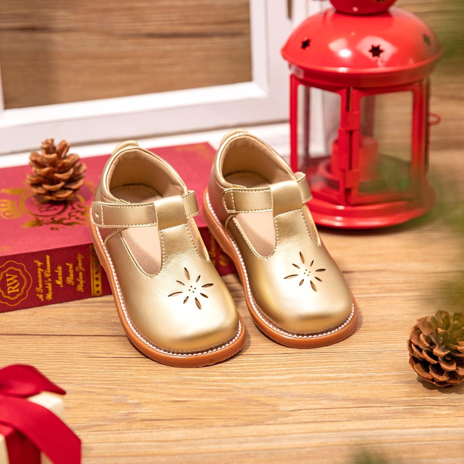 imageKolan Todder Little Girls Oxford Shoes Mary Jane TStrap School Uniform Party Dress Flat ShoesKe02gold