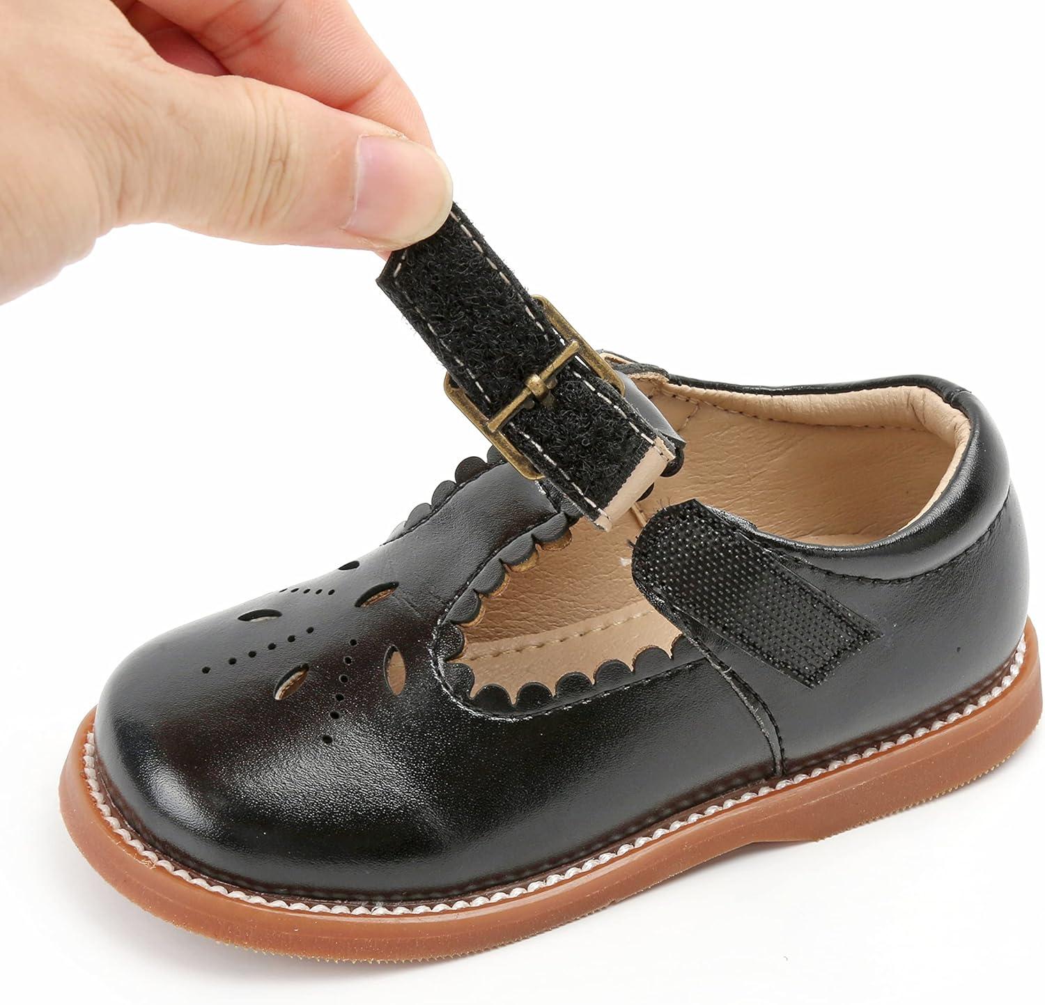 imageKolan Todder Little Girls Oxford Shoes Mary Jane TStrap School Uniform Party Dress Flat ShoesKe03black