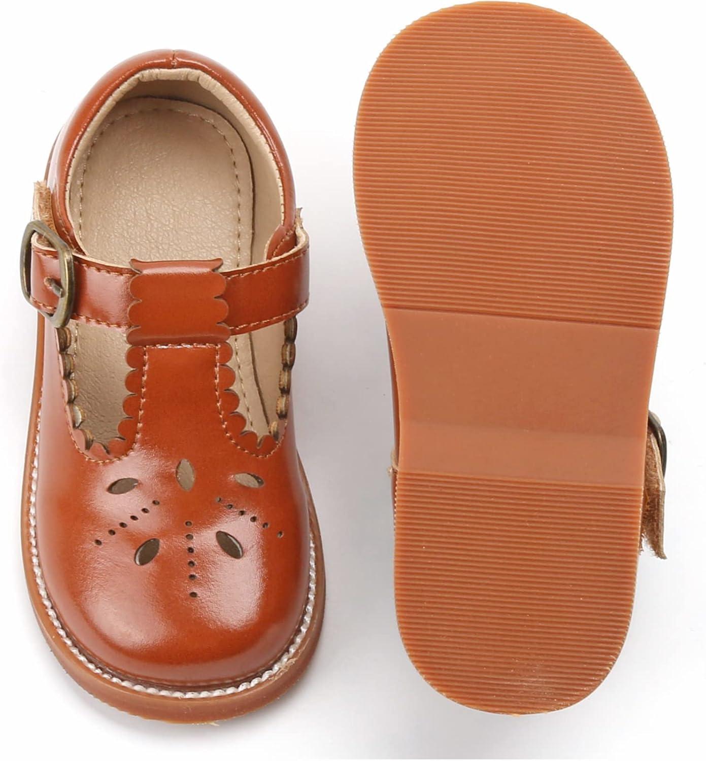 imageKolan Todder Little Girls Oxford Shoes Mary Jane TStrap School Uniform Party Dress Flat ShoesKe03brown