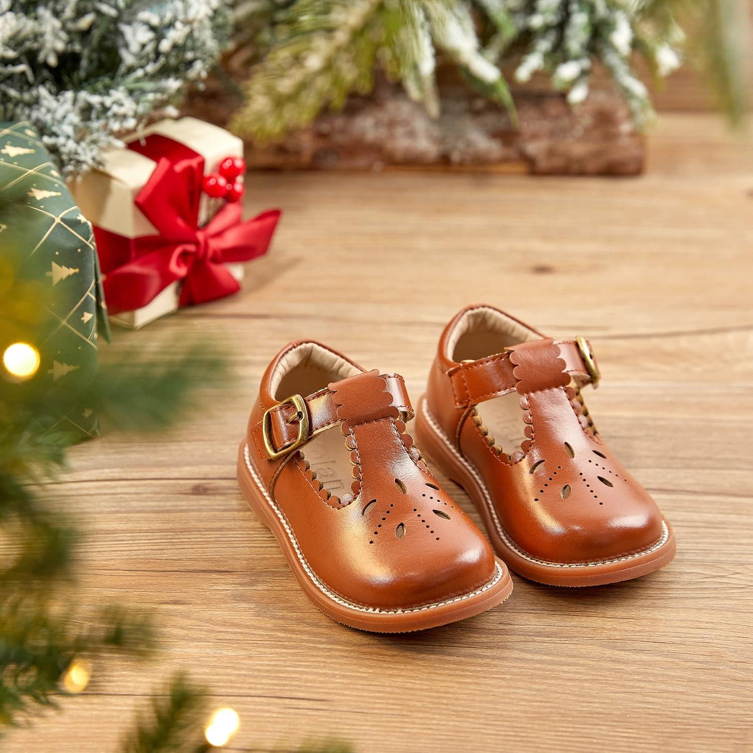 imageKolan Todder Little Girls Oxford Shoes Mary Jane TStrap School Uniform Party Dress Flat ShoesKe03brown