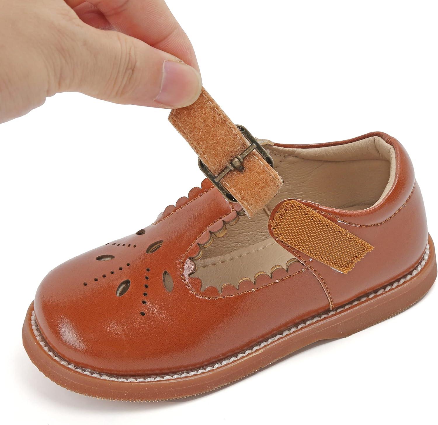 imageKolan Todder Little Girls Oxford Shoes Mary Jane TStrap School Uniform Party Dress Flat ShoesKe03brown