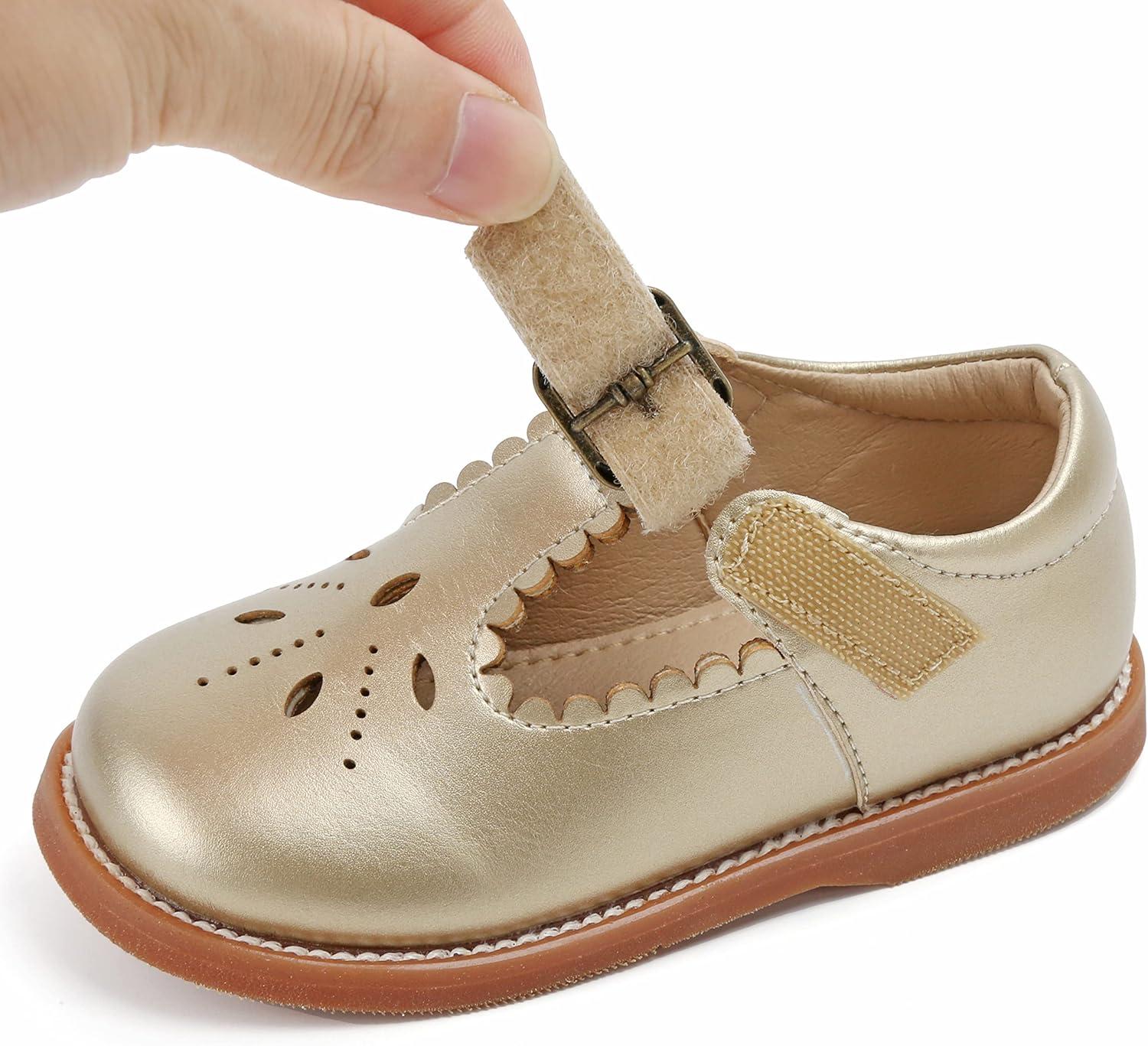 imageKolan Todder Little Girls Oxford Shoes Mary Jane TStrap School Uniform Party Dress Flat ShoesKe03gold