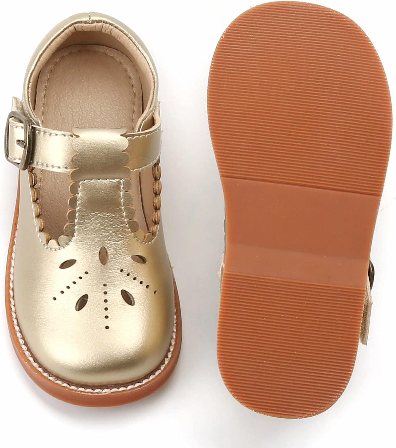 imageKolan Todder Little Girls Oxford Shoes Mary Jane TStrap School Uniform Party Dress Flat ShoesKe03gold