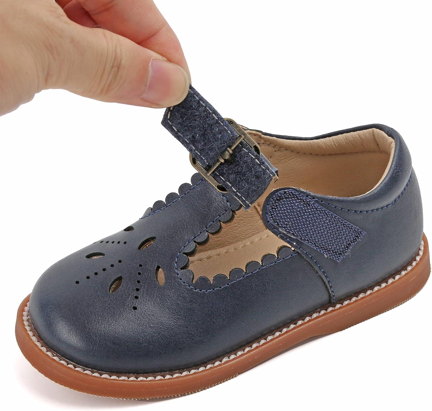 imageKolan Todder Little Girls Oxford Shoes Mary Jane TStrap School Uniform Party Dress Flat ShoesKe03navy Blue