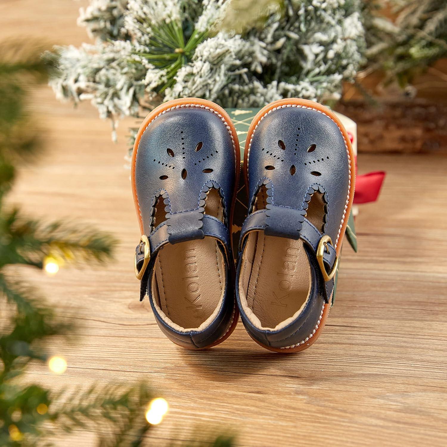 imageKolan Todder Little Girls Oxford Shoes Mary Jane TStrap School Uniform Party Dress Flat ShoesKe03navy Blue