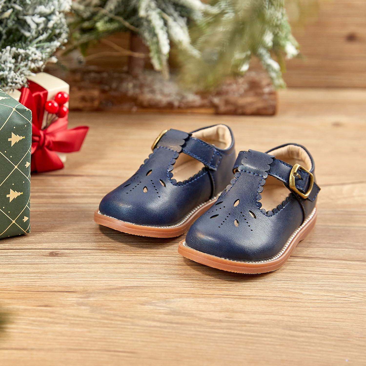 imageKolan Todder Little Girls Oxford Shoes Mary Jane TStrap School Uniform Party Dress Flat ShoesKe03navy Blue