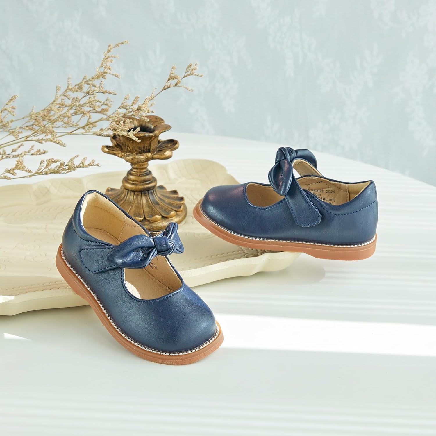 imageKolan Todder Little Girls Oxford Shoes Mary Jane TStrap School Uniform Party Dress Flat ShoesKe05navy Blue