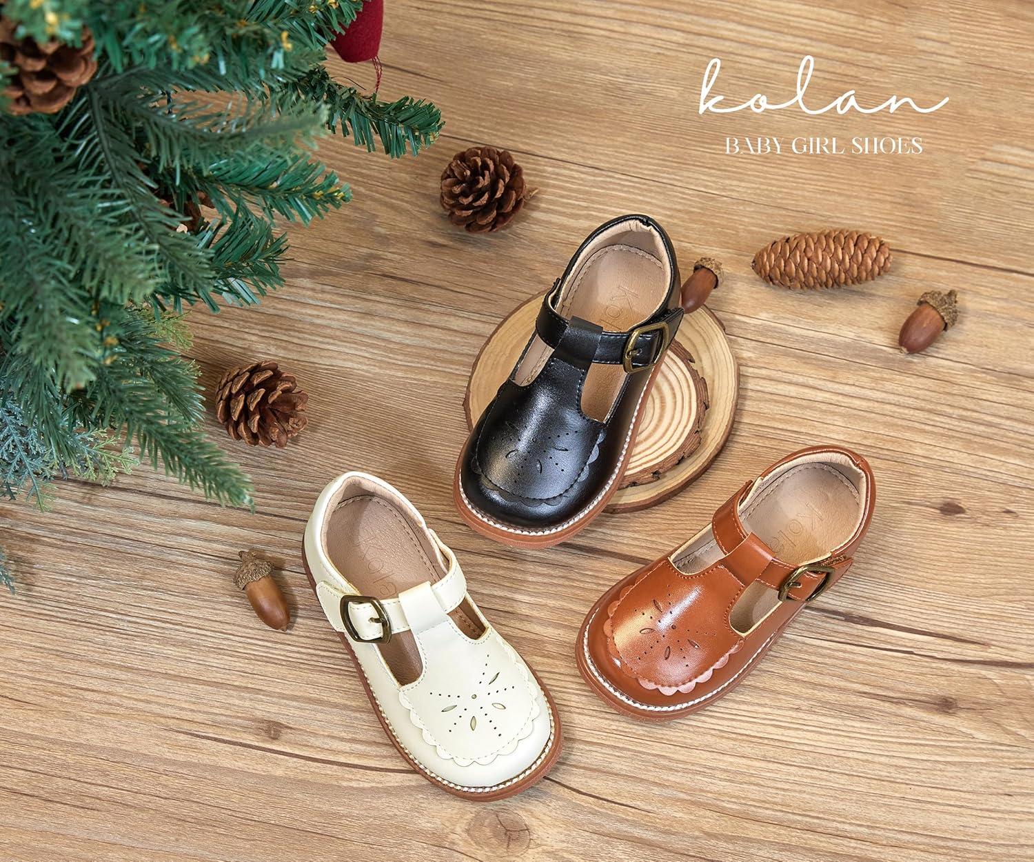 imageKolan Todder Little Girls Oxford Shoes Mary Jane TStrap School Uniform Party Dress Flat ShoesKe06brown