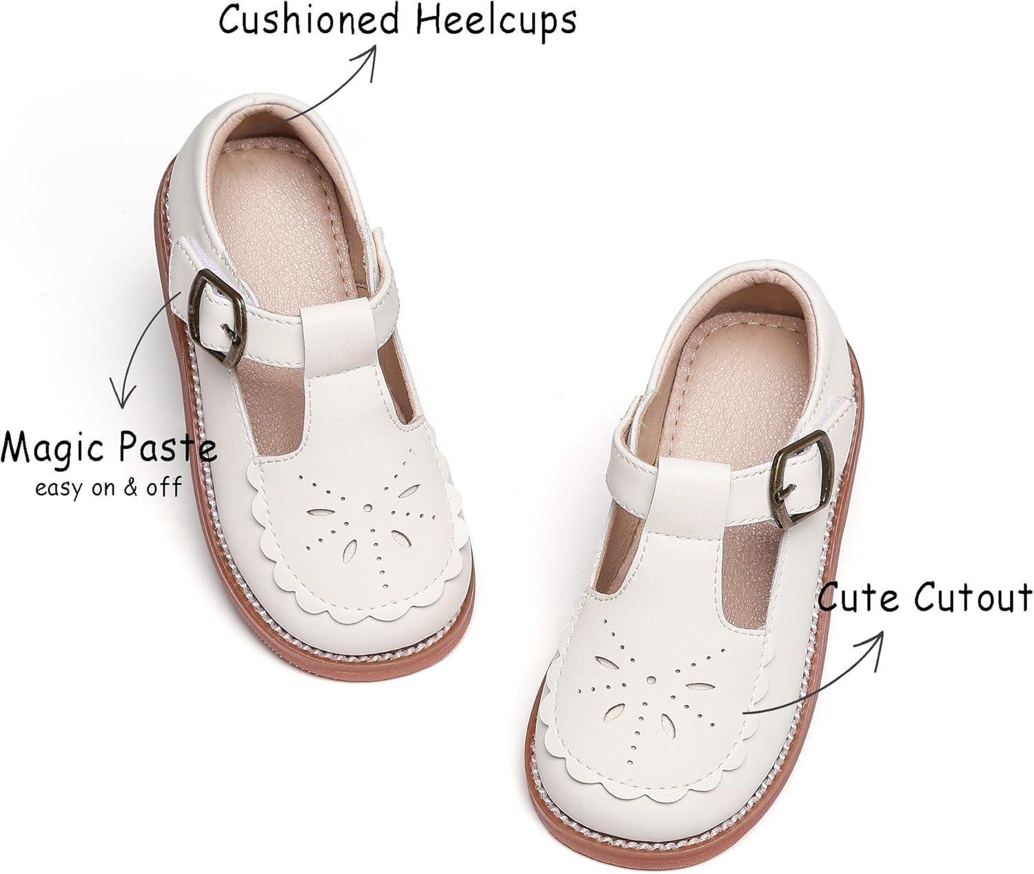 imageKolan Todder Little Girls Oxford Shoes Mary Jane TStrap School Uniform Party Dress Flat ShoesKe06white