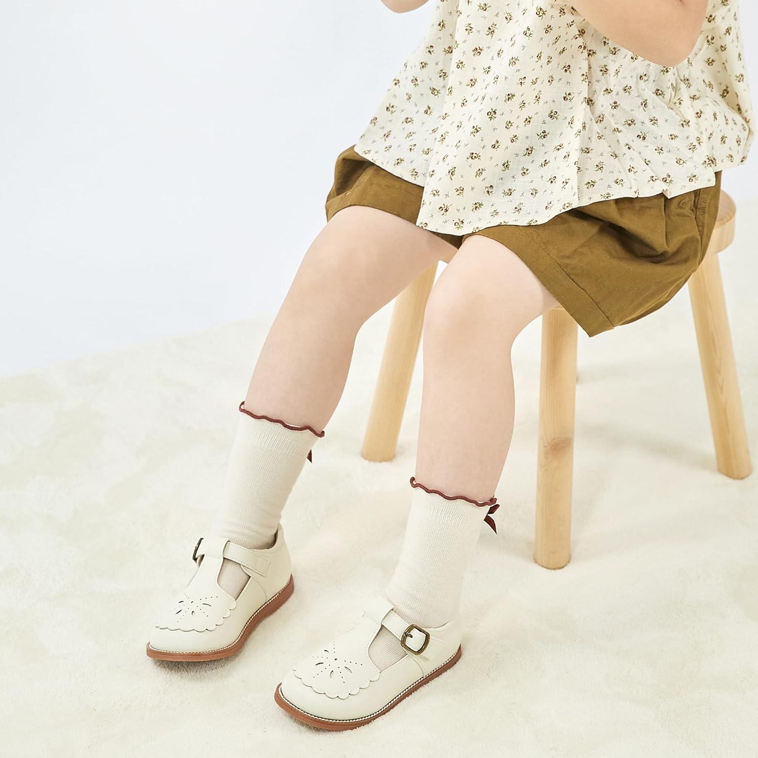 imageKolan Todder Little Girls Oxford Shoes Mary Jane TStrap School Uniform Party Dress Flat ShoesKe06white