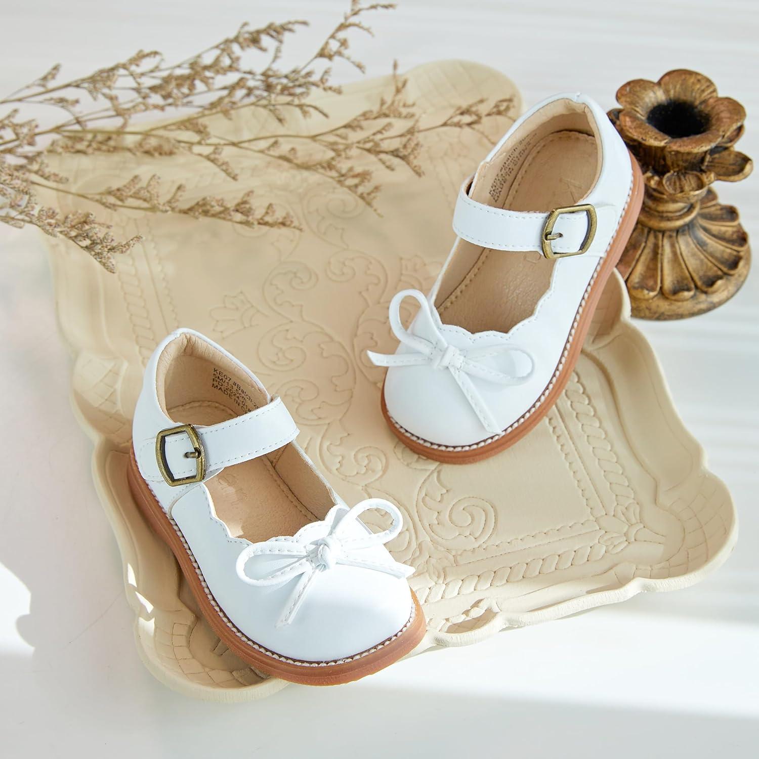 imageKolan Todder Little Girls Oxford Shoes Mary Jane TStrap School Uniform Party Dress Flat ShoesKe07white