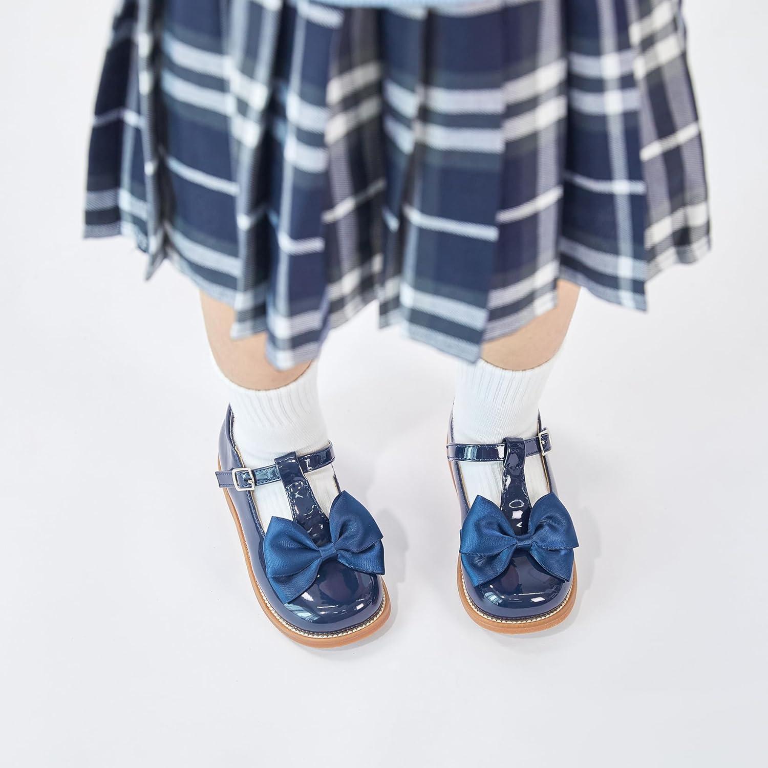 imageKolan Todder Little Girls Oxford Shoes Mary Jane TStrap School Uniform Party Dress Flat ShoesKe08navy Blue