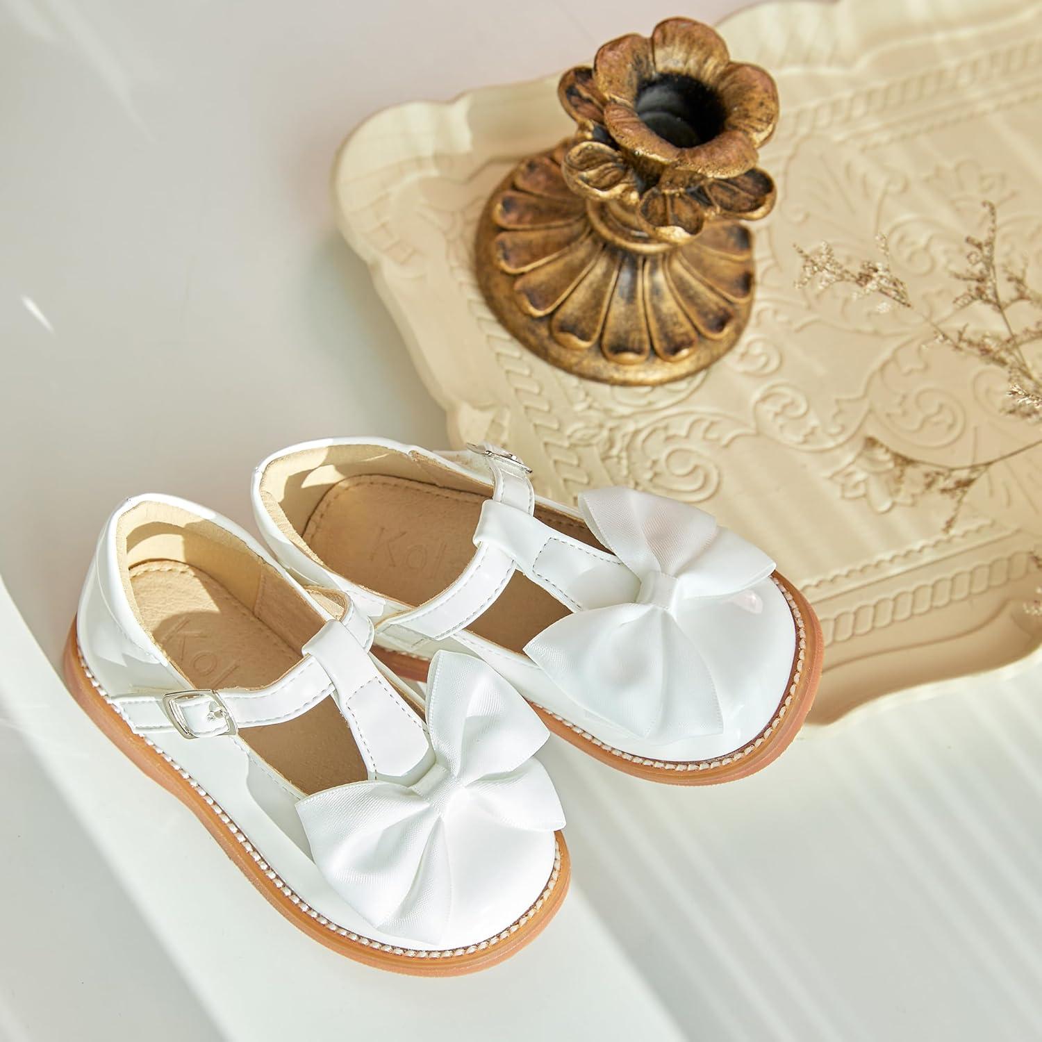 imageKolan Todder Little Girls Oxford Shoes Mary Jane TStrap School Uniform Party Dress Flat ShoesKe08white