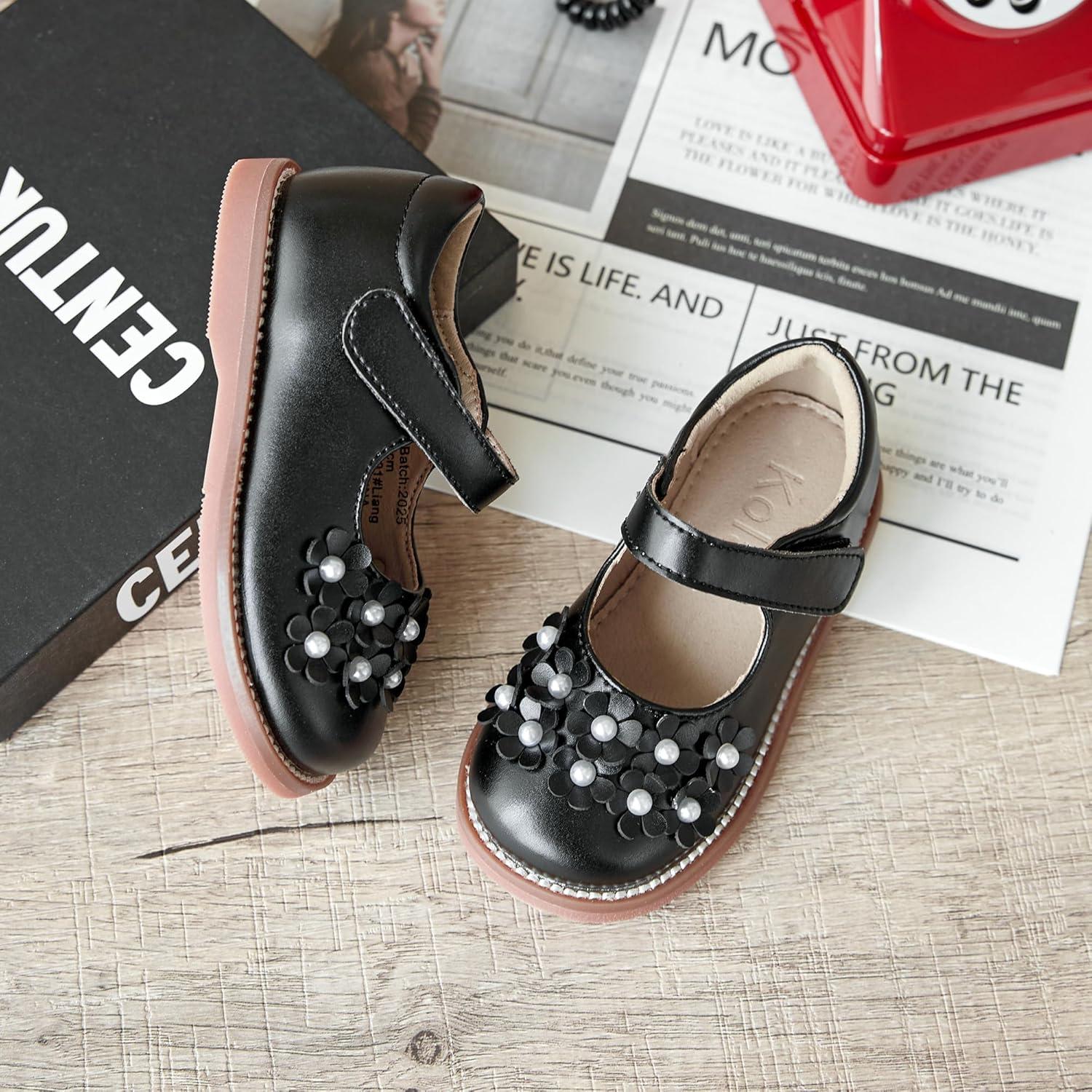 imageKolan Todder Little Girls Oxford Shoes Mary Jane TStrap School Uniform Party Dress Flat ShoesKe09black