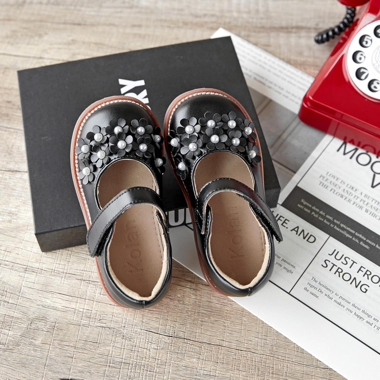 imageKolan Todder Little Girls Oxford Shoes Mary Jane TStrap School Uniform Party Dress Flat ShoesKe09black