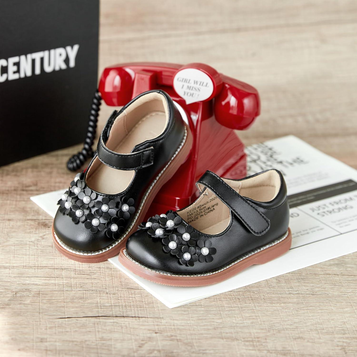 imageKolan Todder Little Girls Oxford Shoes Mary Jane TStrap School Uniform Party Dress Flat ShoesKe09black