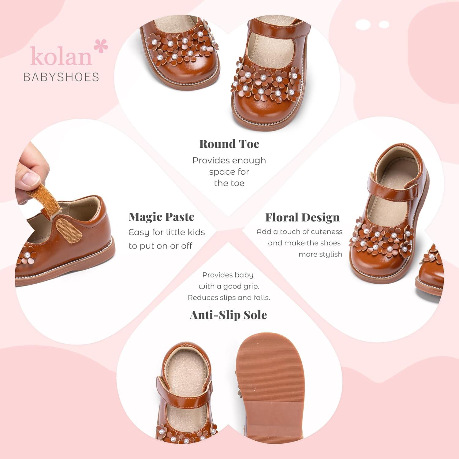 imageKolan Todder Little Girls Oxford Shoes Mary Jane TStrap School Uniform Party Dress Flat ShoesKe09brown