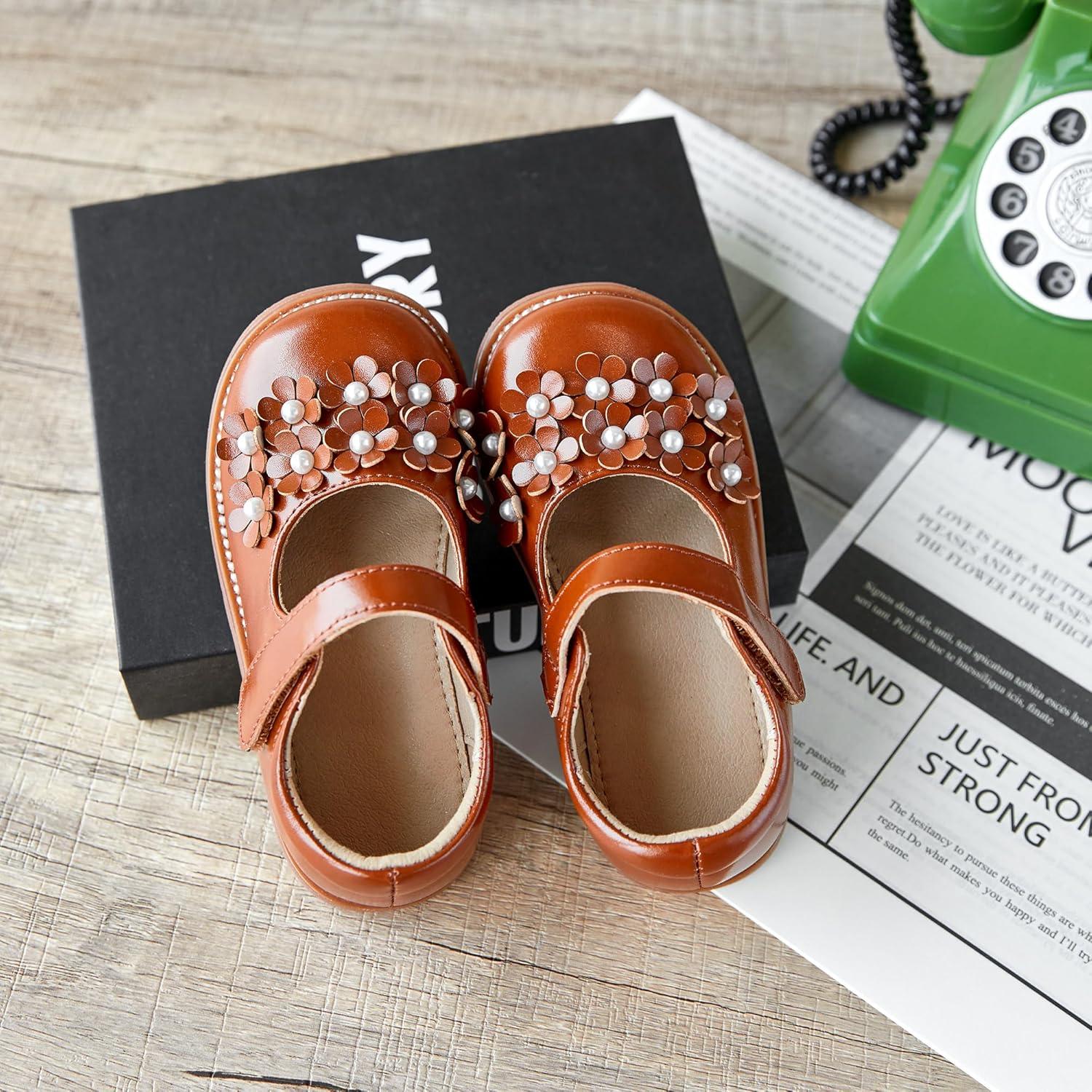 imageKolan Todder Little Girls Oxford Shoes Mary Jane TStrap School Uniform Party Dress Flat ShoesKe09brown