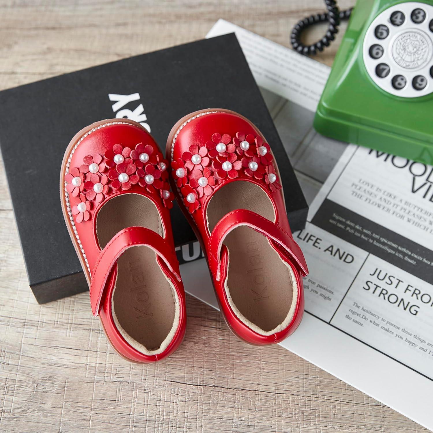 imageKolan Todder Little Girls Oxford Shoes Mary Jane TStrap School Uniform Party Dress Flat ShoesKe09red