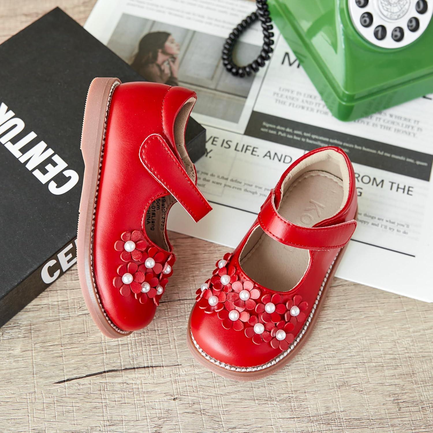 imageKolan Todder Little Girls Oxford Shoes Mary Jane TStrap School Uniform Party Dress Flat ShoesKe09red