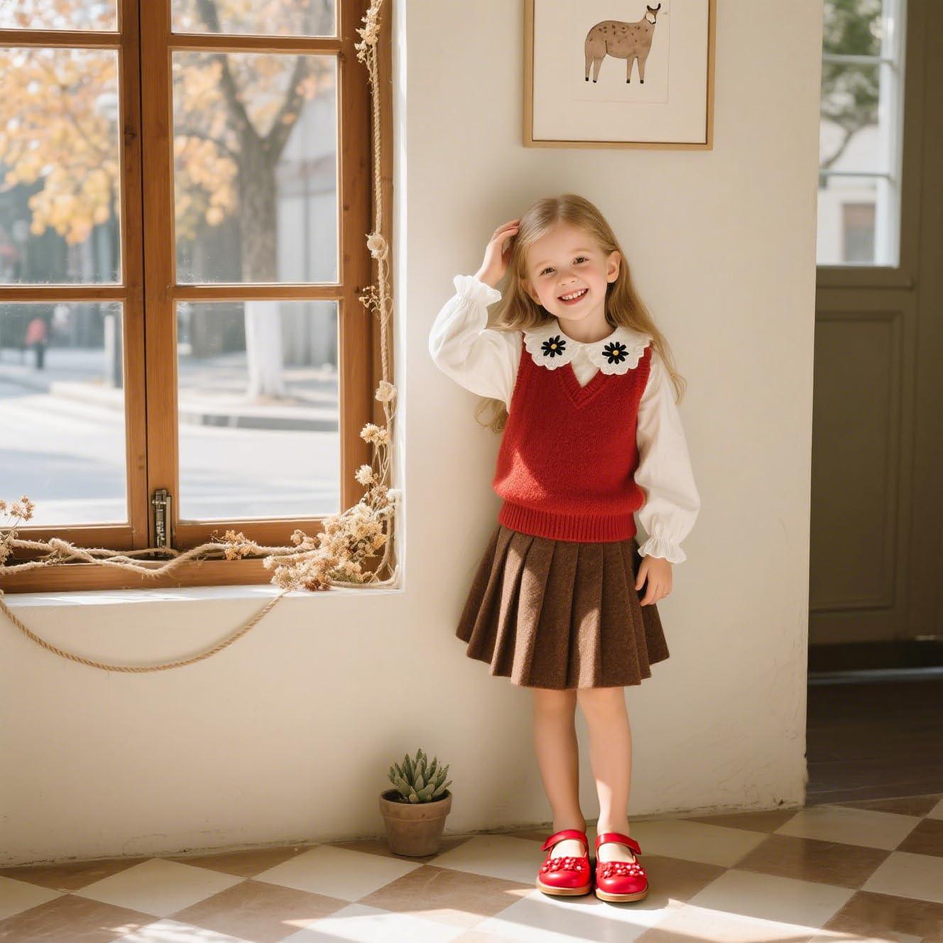 imageKolan Todder Little Girls Oxford Shoes Mary Jane TStrap School Uniform Party Dress Flat ShoesKe09red