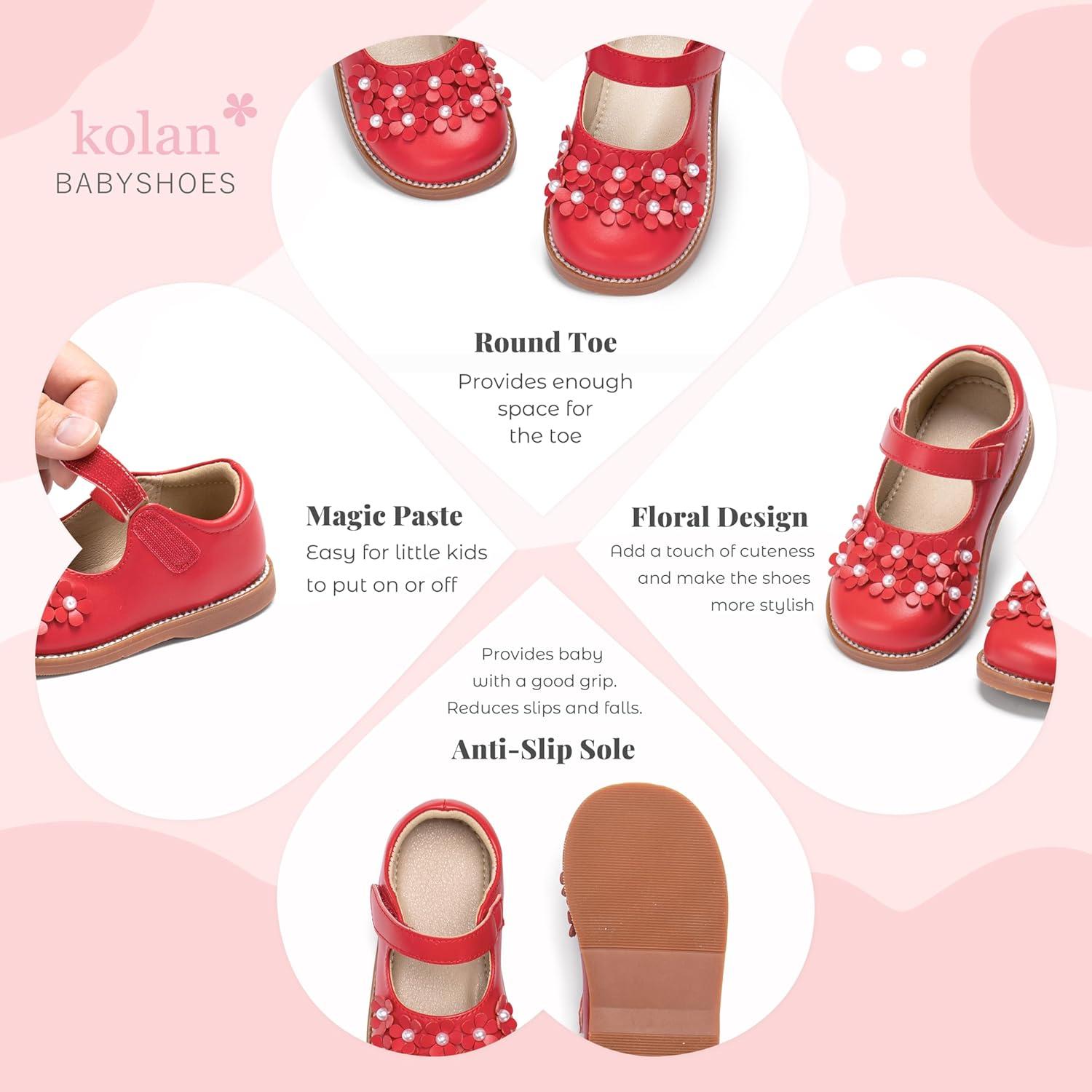 imageKolan Todder Little Girls Oxford Shoes Mary Jane TStrap School Uniform Party Dress Flat ShoesKe09red