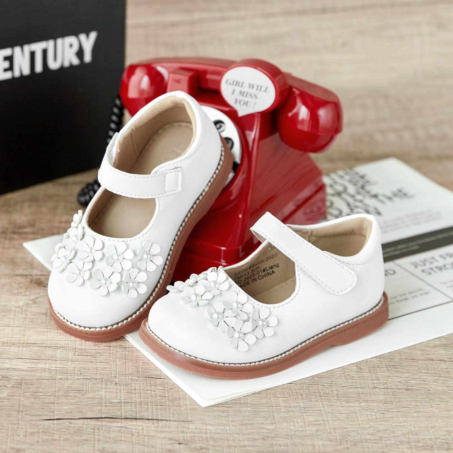 imageKolan Todder Little Girls Oxford Shoes Mary Jane TStrap School Uniform Party Dress Flat ShoesKe09white