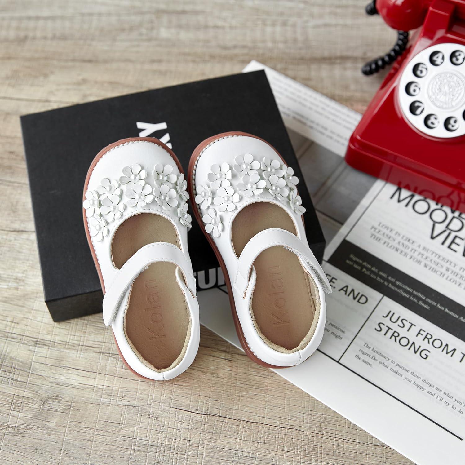 imageKolan Todder Little Girls Oxford Shoes Mary Jane TStrap School Uniform Party Dress Flat ShoesKe09white