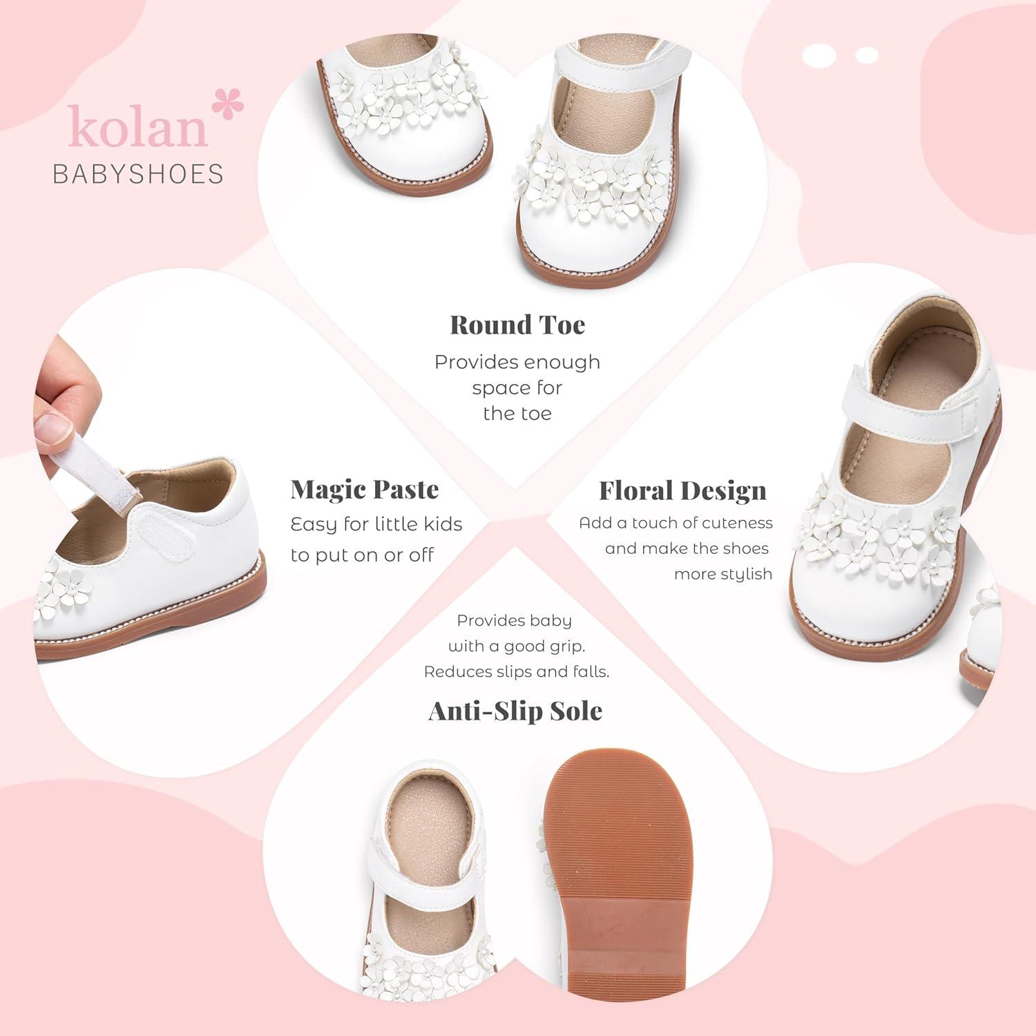 imageKolan Todder Little Girls Oxford Shoes Mary Jane TStrap School Uniform Party Dress Flat ShoesKe09white