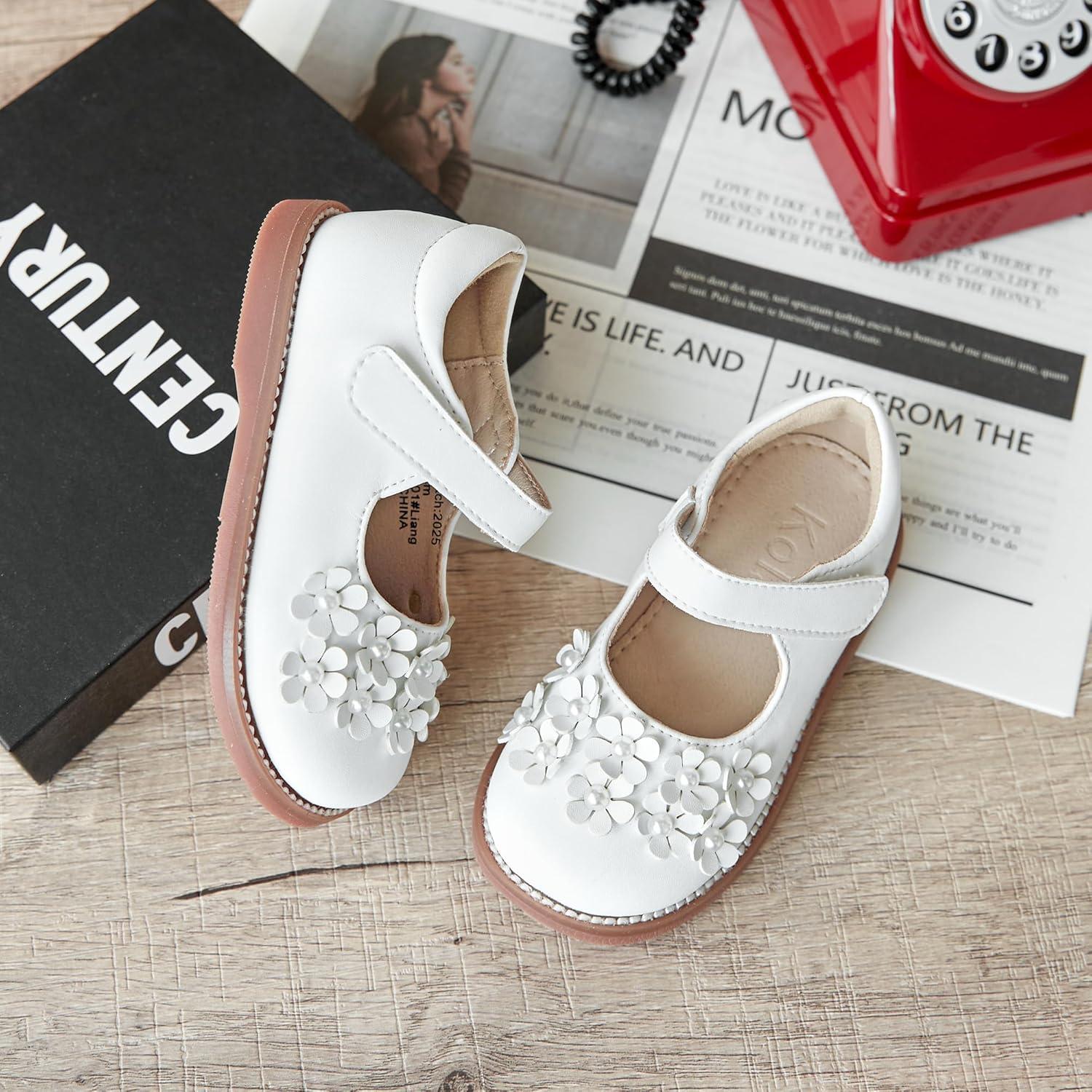 imageKolan Todder Little Girls Oxford Shoes Mary Jane TStrap School Uniform Party Dress Flat ShoesKe09white