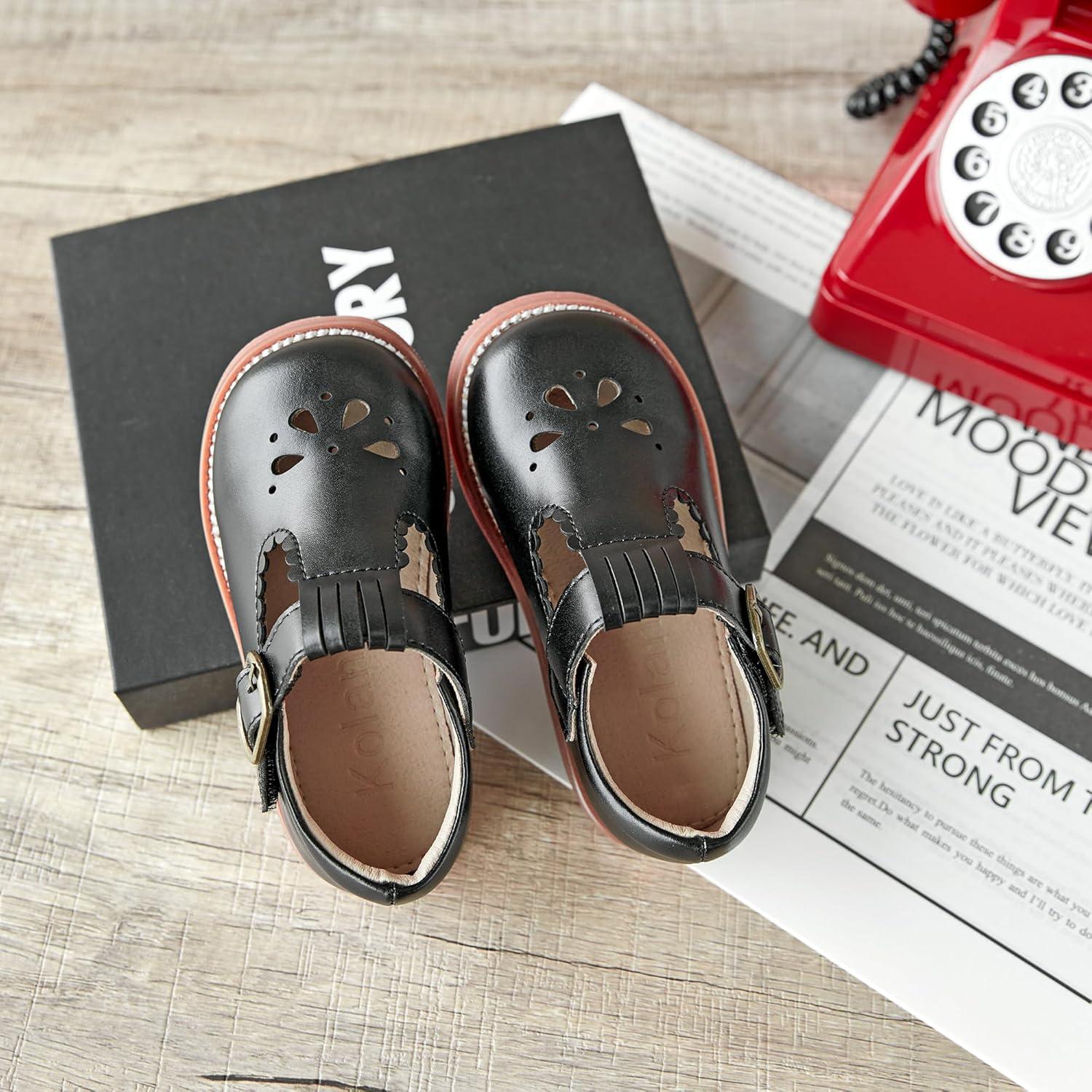 imageKolan Todder Little Girls Oxford Shoes Mary Jane TStrap School Uniform Party Dress Flat ShoesKe10black