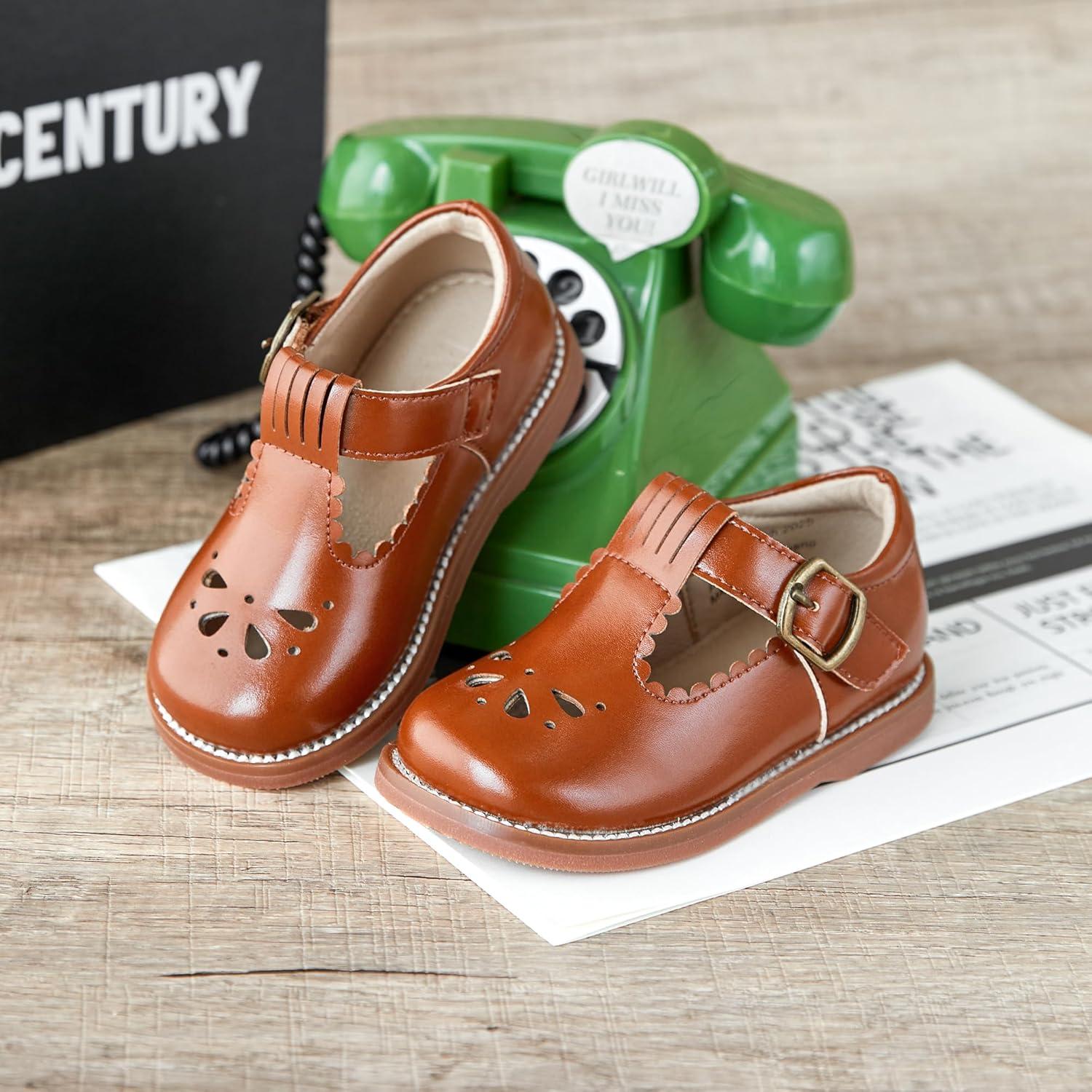 imageKolan Todder Little Girls Oxford Shoes Mary Jane TStrap School Uniform Party Dress Flat ShoesKe10brown