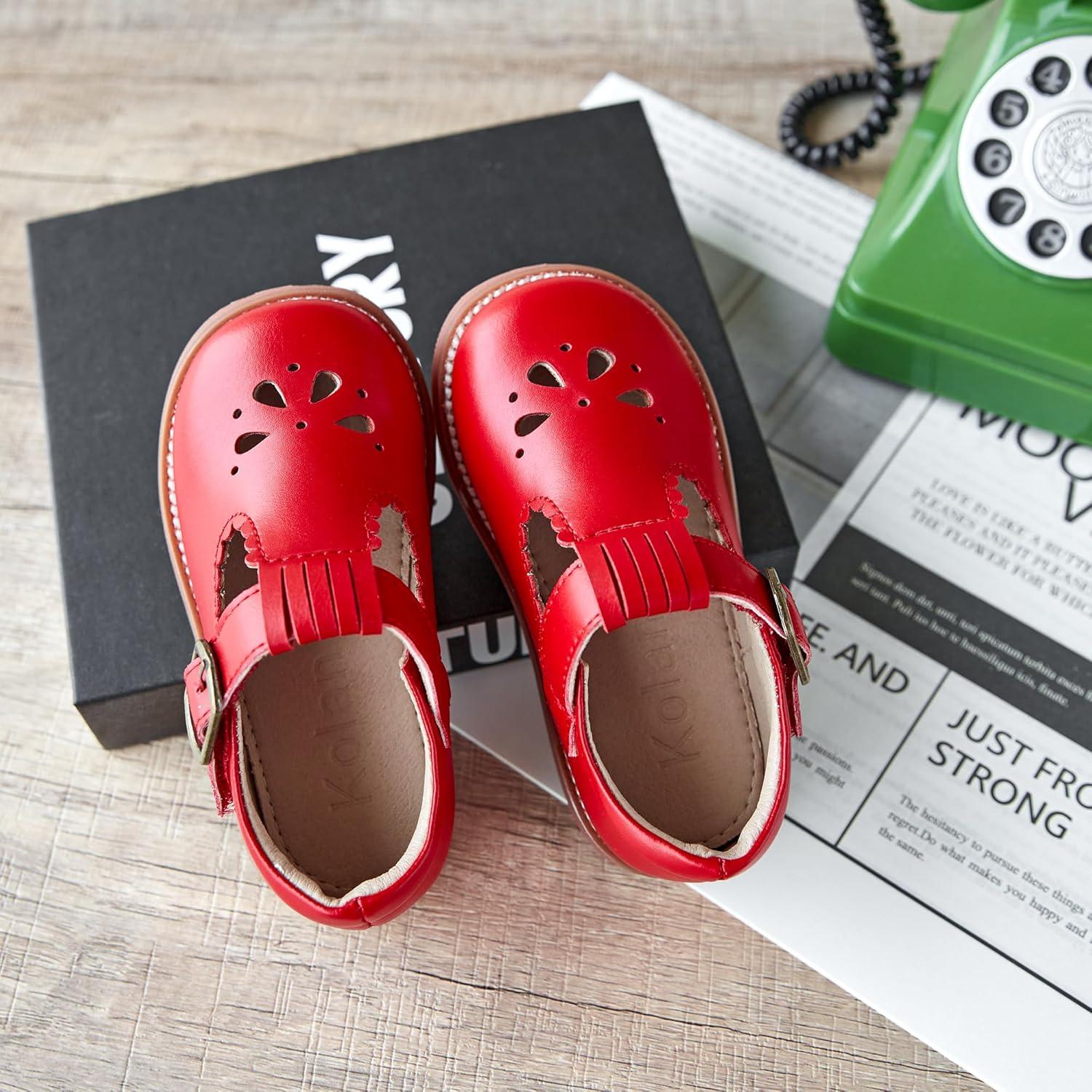 imageKolan Todder Little Girls Oxford Shoes Mary Jane TStrap School Uniform Party Dress Flat ShoesKe10red