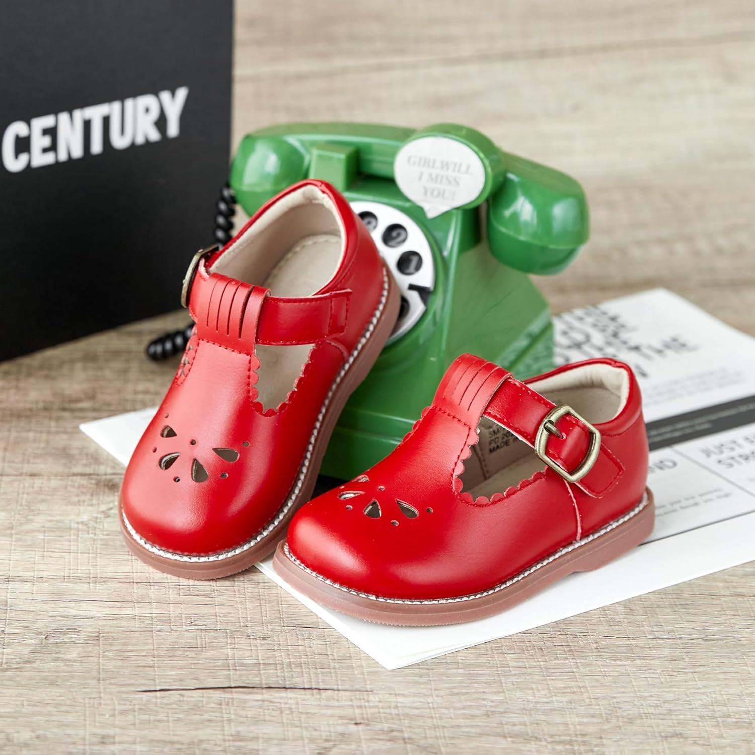 imageKolan Todder Little Girls Oxford Shoes Mary Jane TStrap School Uniform Party Dress Flat ShoesKe10red