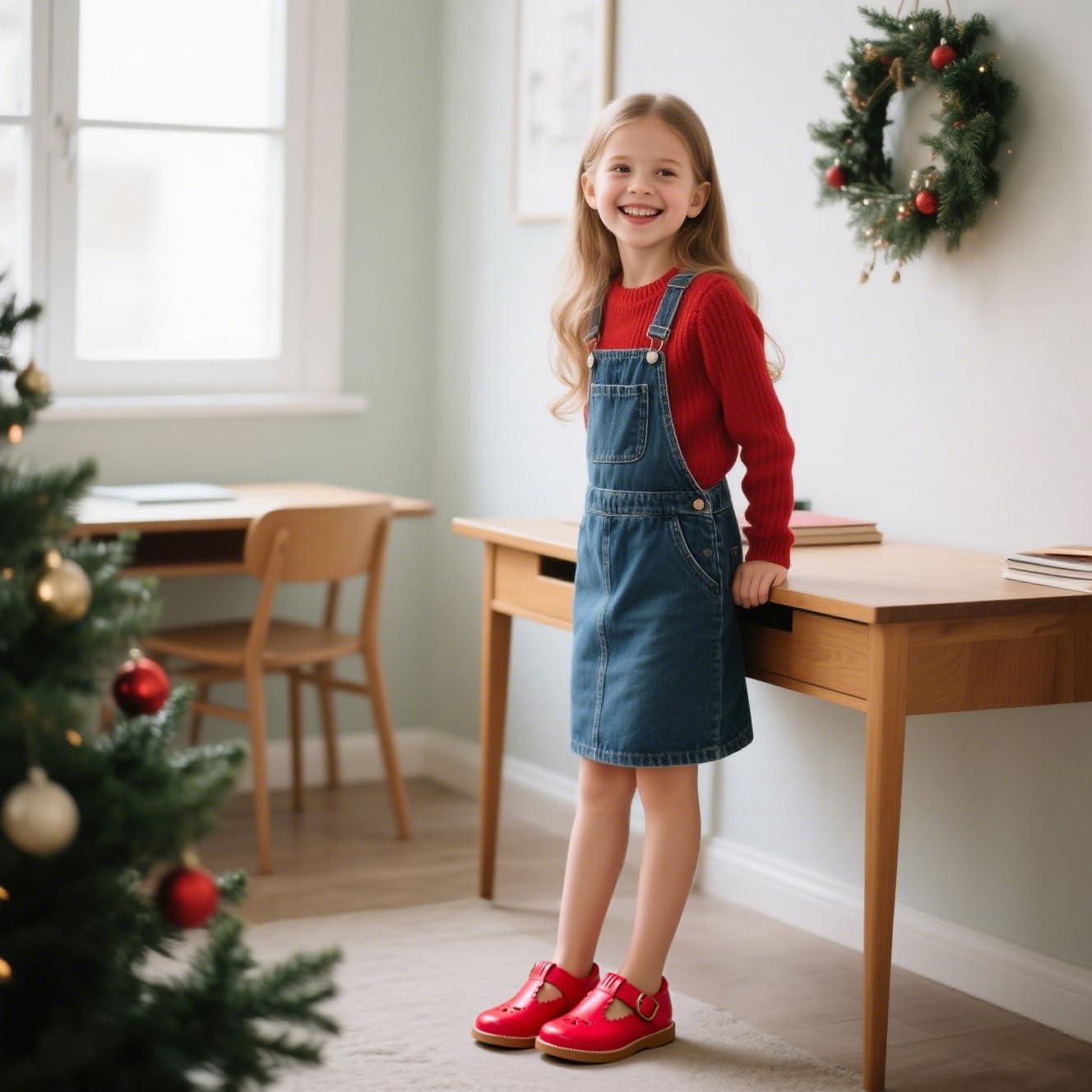 imageKolan Todder Little Girls Oxford Shoes Mary Jane TStrap School Uniform Party Dress Flat ShoesKe10red