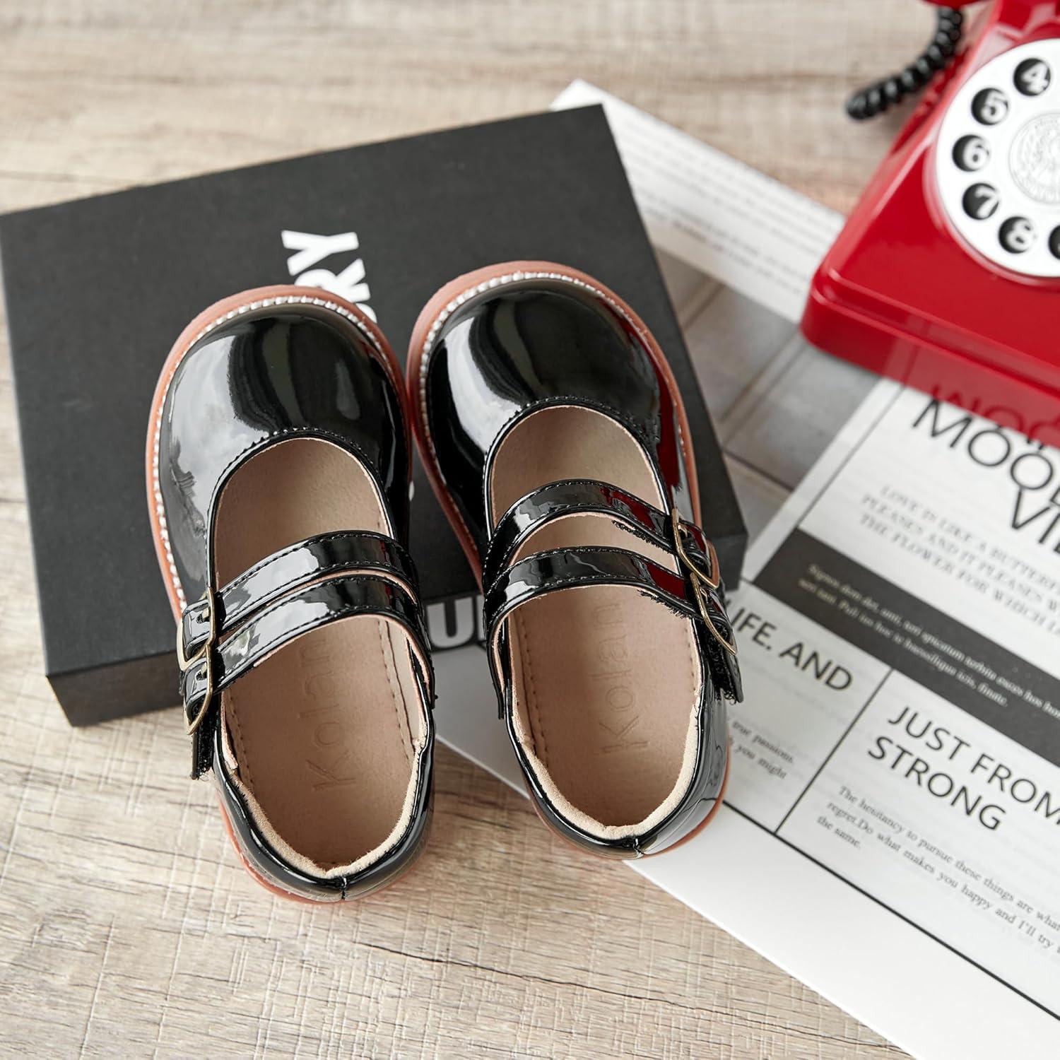 imageKolan Todder Little Girls Oxford Shoes Mary Jane TStrap School Uniform Party Dress Flat ShoesKe11black