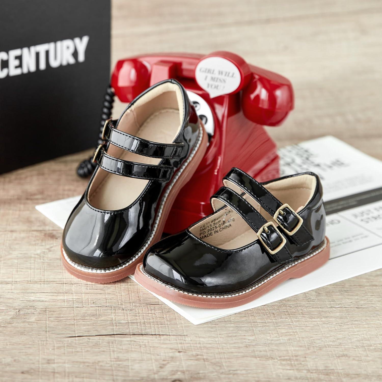 imageKolan Todder Little Girls Oxford Shoes Mary Jane TStrap School Uniform Party Dress Flat ShoesKe11black