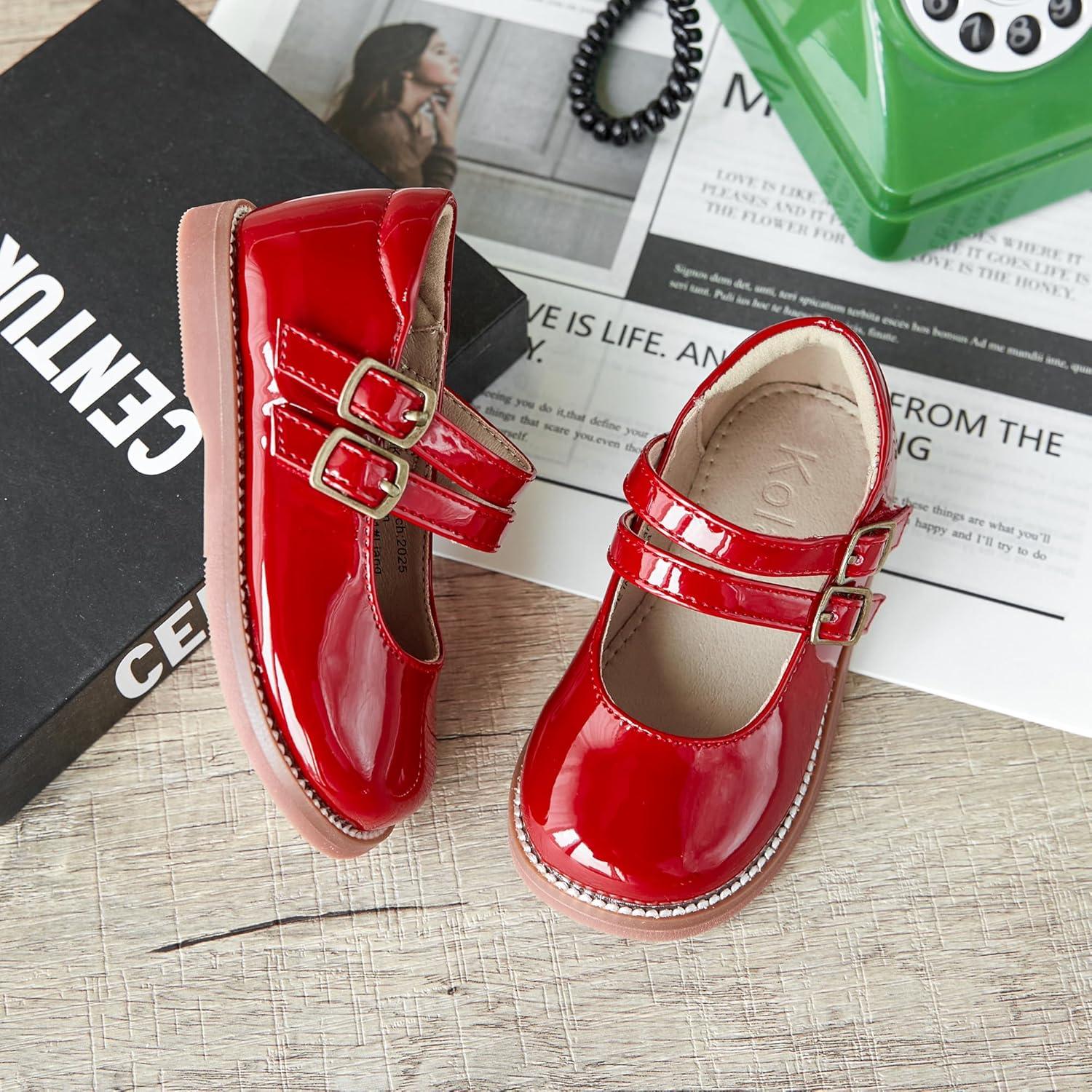 imageKolan Todder Little Girls Oxford Shoes Mary Jane TStrap School Uniform Party Dress Flat ShoesKe11red