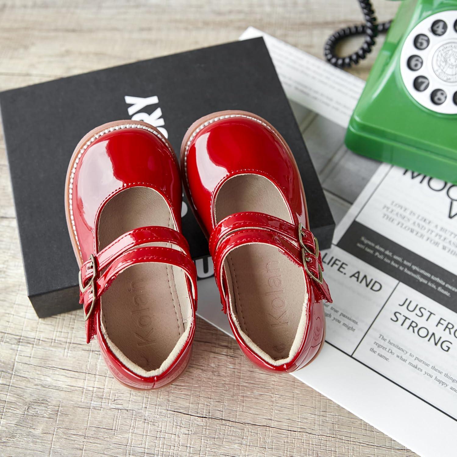 imageKolan Todder Little Girls Oxford Shoes Mary Jane TStrap School Uniform Party Dress Flat ShoesKe11red