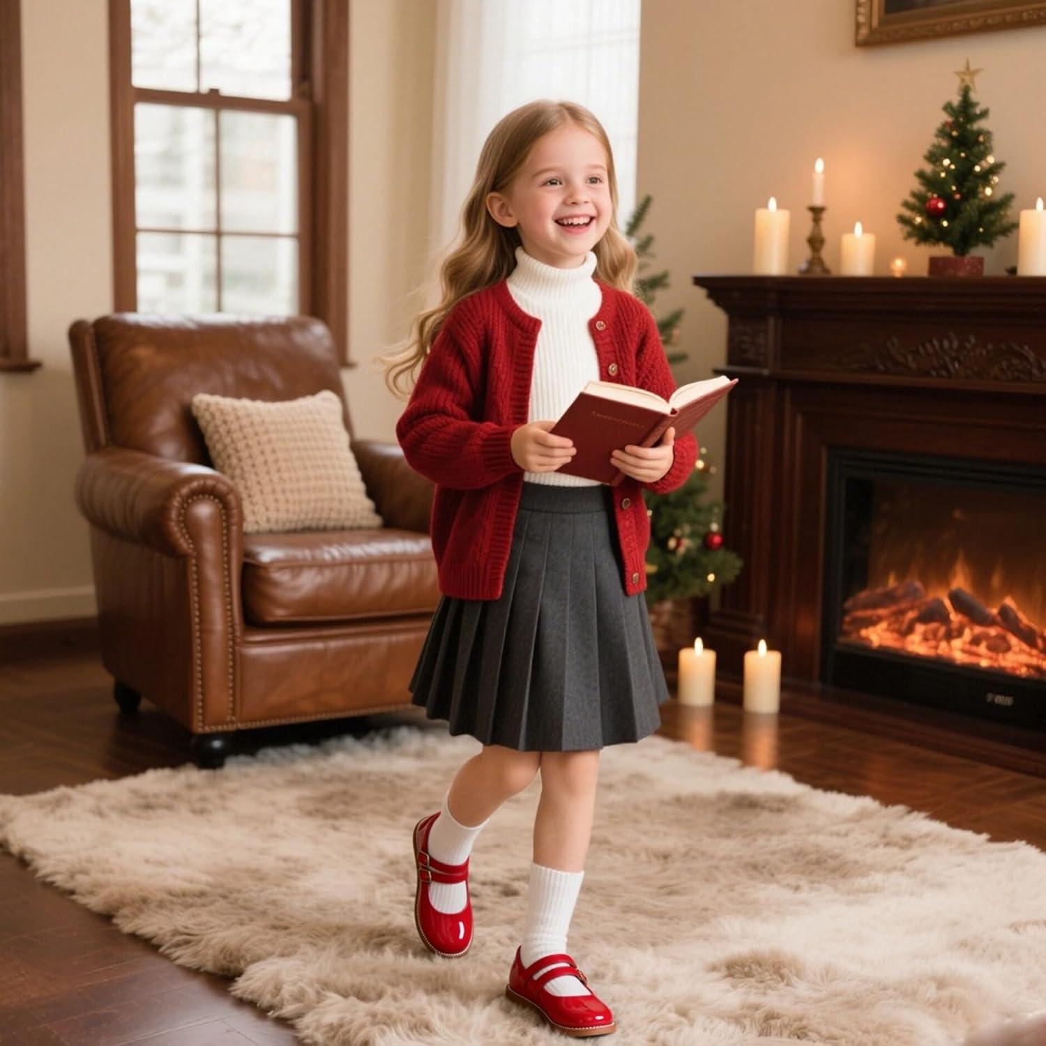 imageKolan Todder Little Girls Oxford Shoes Mary Jane TStrap School Uniform Party Dress Flat ShoesKe11red