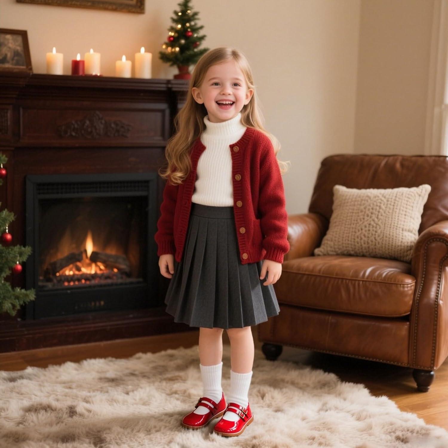 imageKolan Todder Little Girls Oxford Shoes Mary Jane TStrap School Uniform Party Dress Flat ShoesKe11red