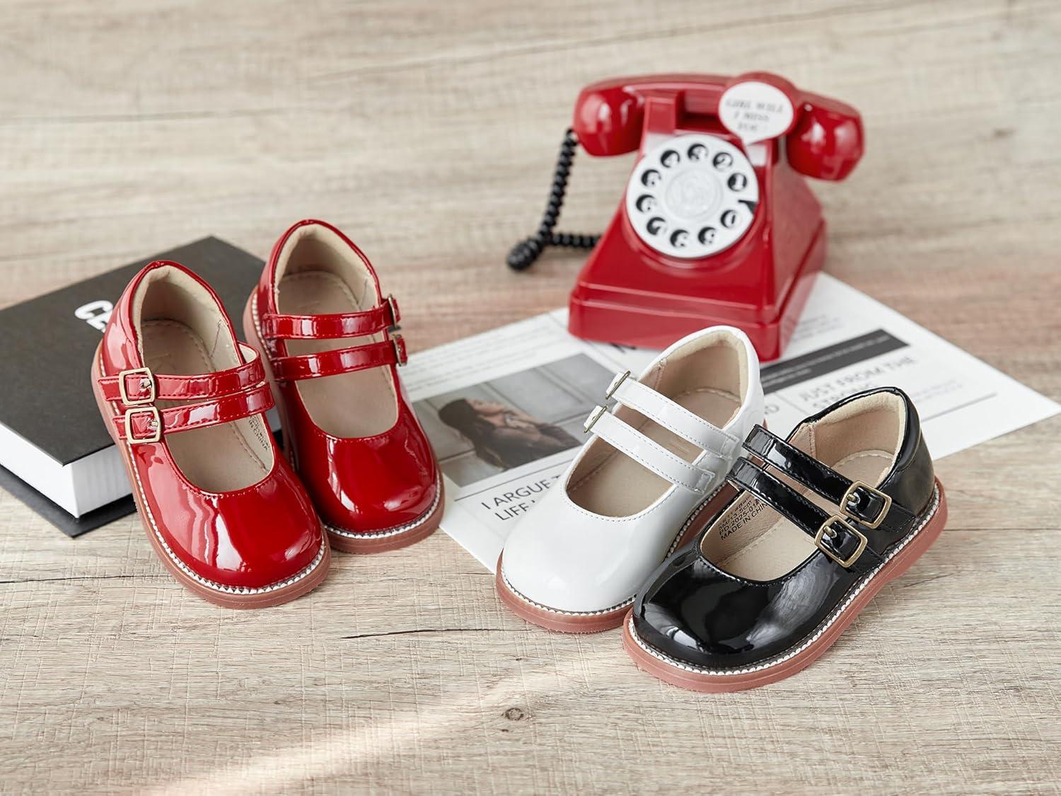 imageKolan Todder Little Girls Oxford Shoes Mary Jane TStrap School Uniform Party Dress Flat ShoesKe11red