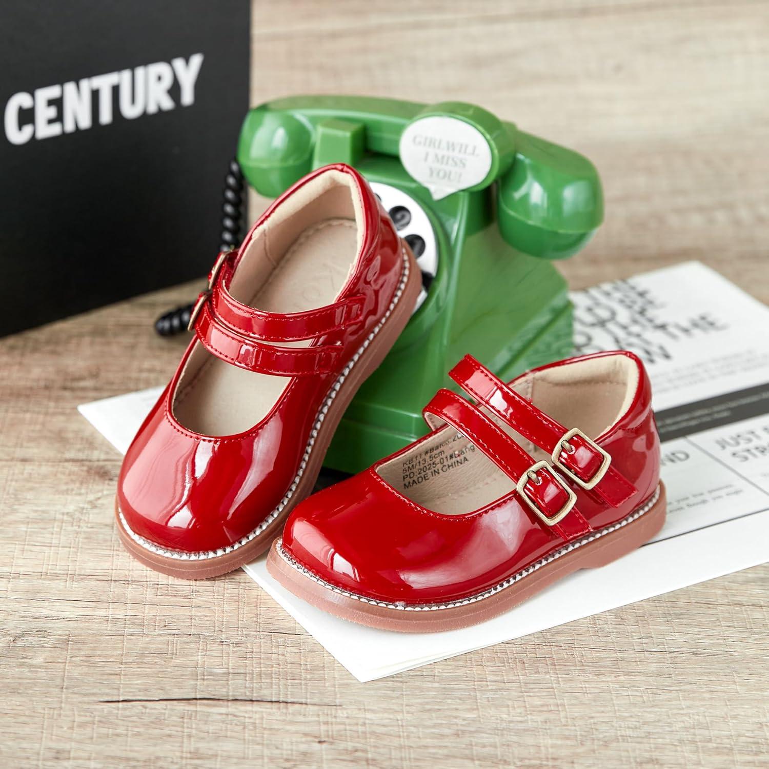 imageKolan Todder Little Girls Oxford Shoes Mary Jane TStrap School Uniform Party Dress Flat ShoesKe11red
