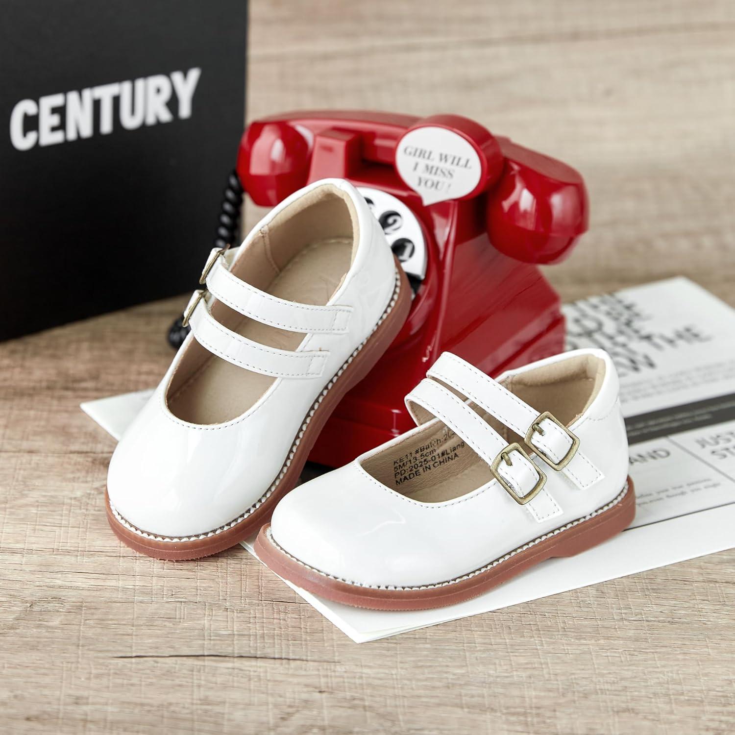 imageKolan Todder Little Girls Oxford Shoes Mary Jane TStrap School Uniform Party Dress Flat ShoesKe11white