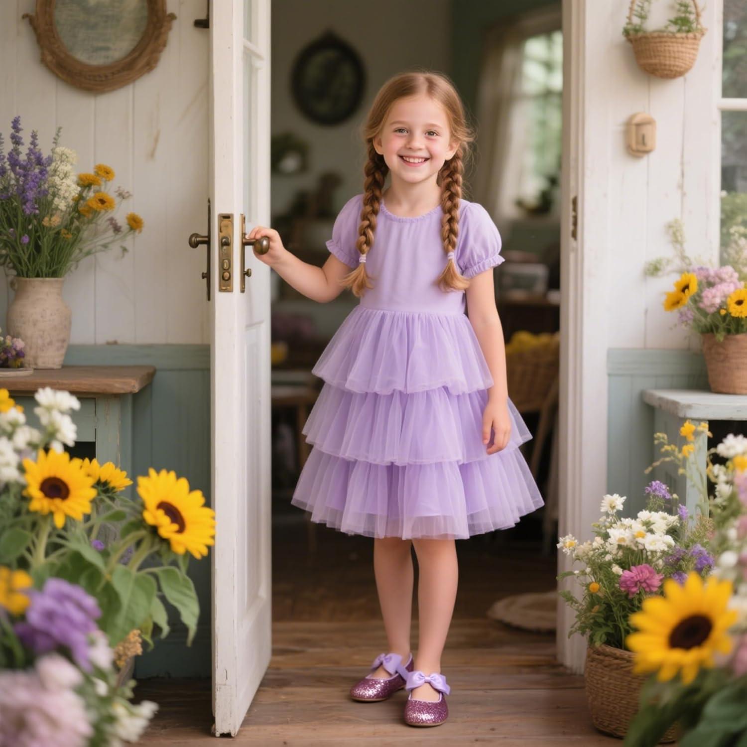 imageKolan Toddler Little Girls Mary Jane Ballet Flat Dress ShoesK328purple