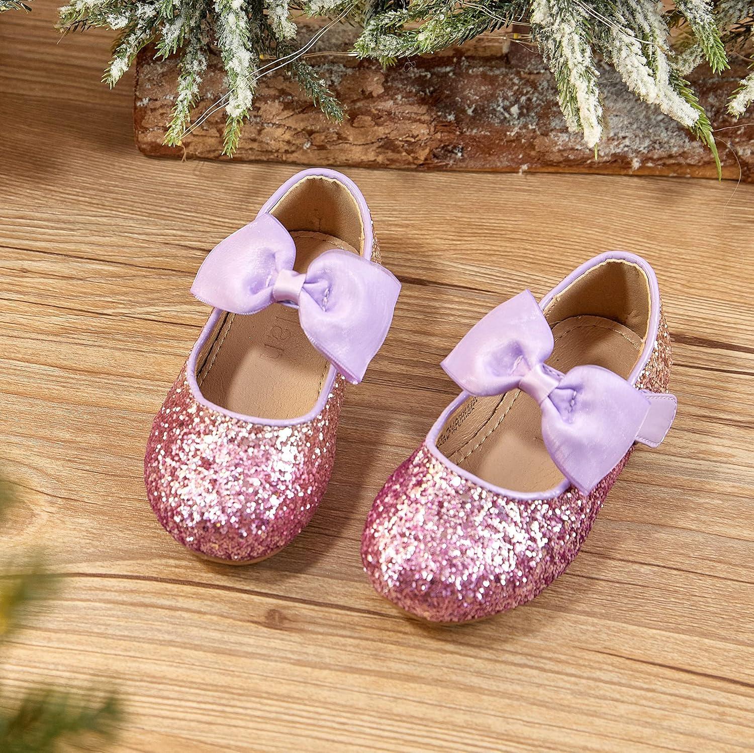 imageKolan Toddler Little Girls Mary Jane Ballet Flat Dress ShoesK328purple